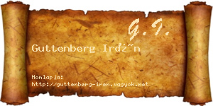 Guttenberg Irén névjegykártya